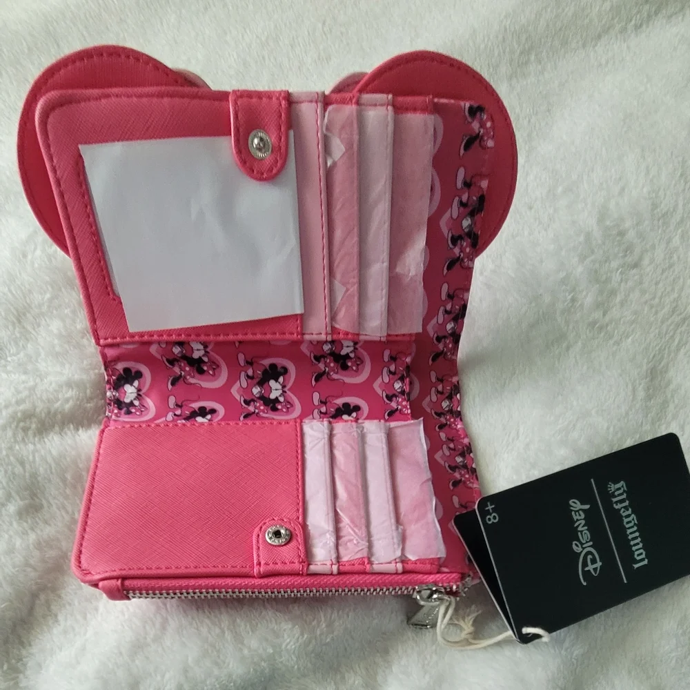 NWT-Disney Loungefly Pink Heart Wallet - Picture 4 of 12